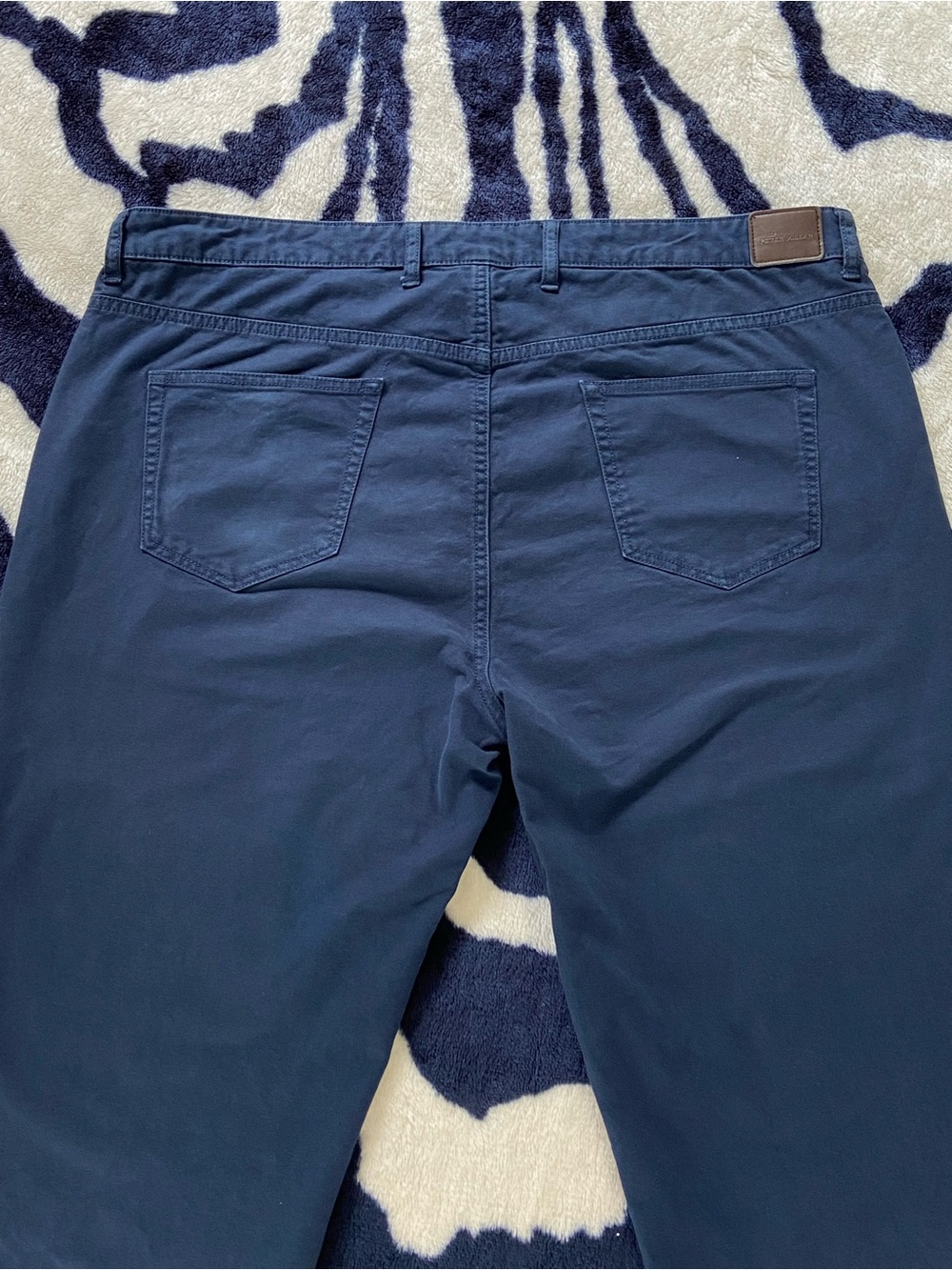Peter Millar Dark Blue Cotton Blend Canvas Pants Size 40 Men’s Straight Leg - Picture 5 of 12